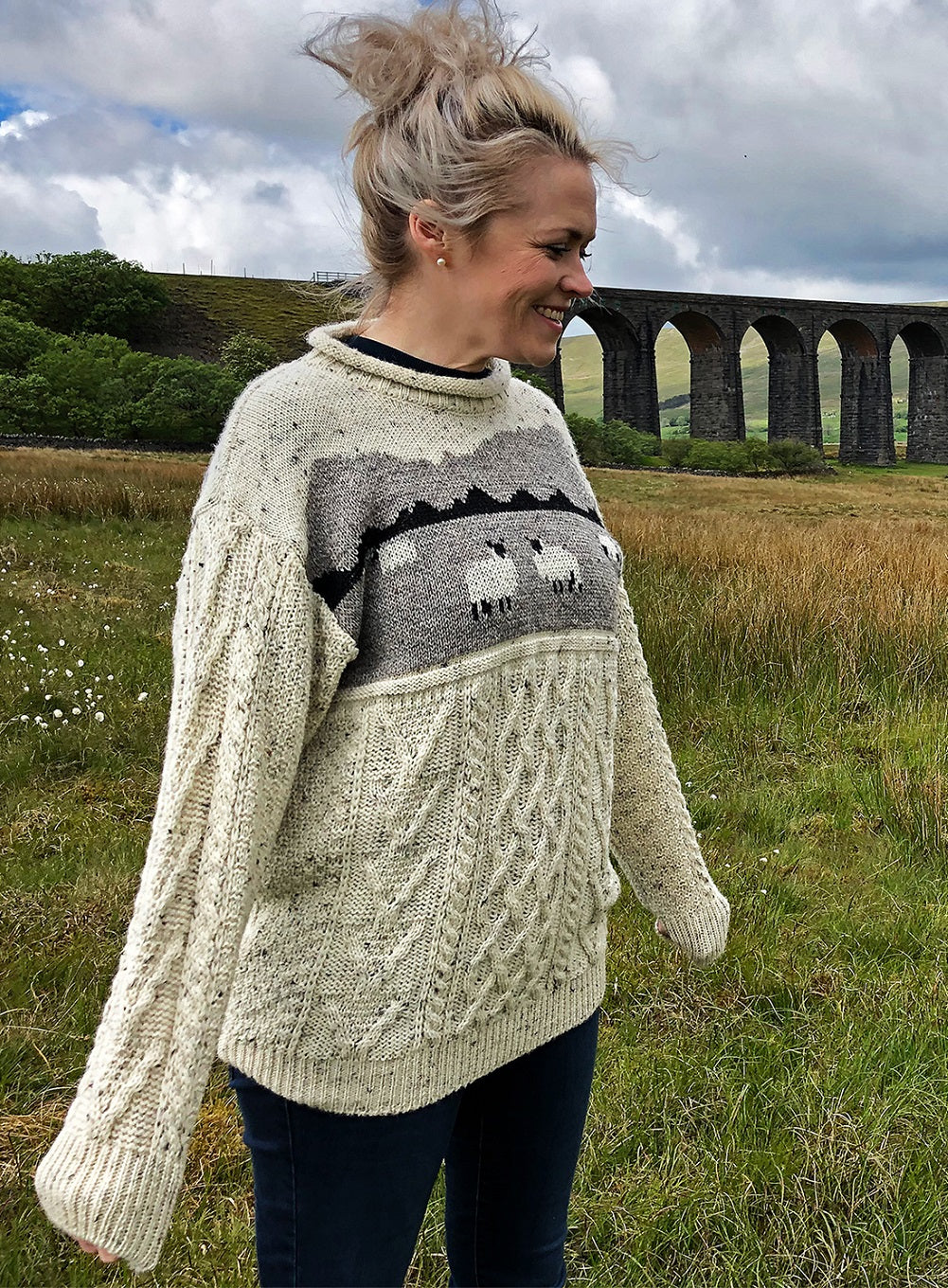 Dales Sheep Aran Jumper British Made Knitwear1