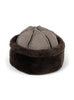 Brown sheepskin hat with brim