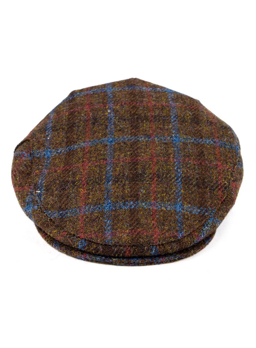 Harris Tweed Flat Cap British Made Brown Check