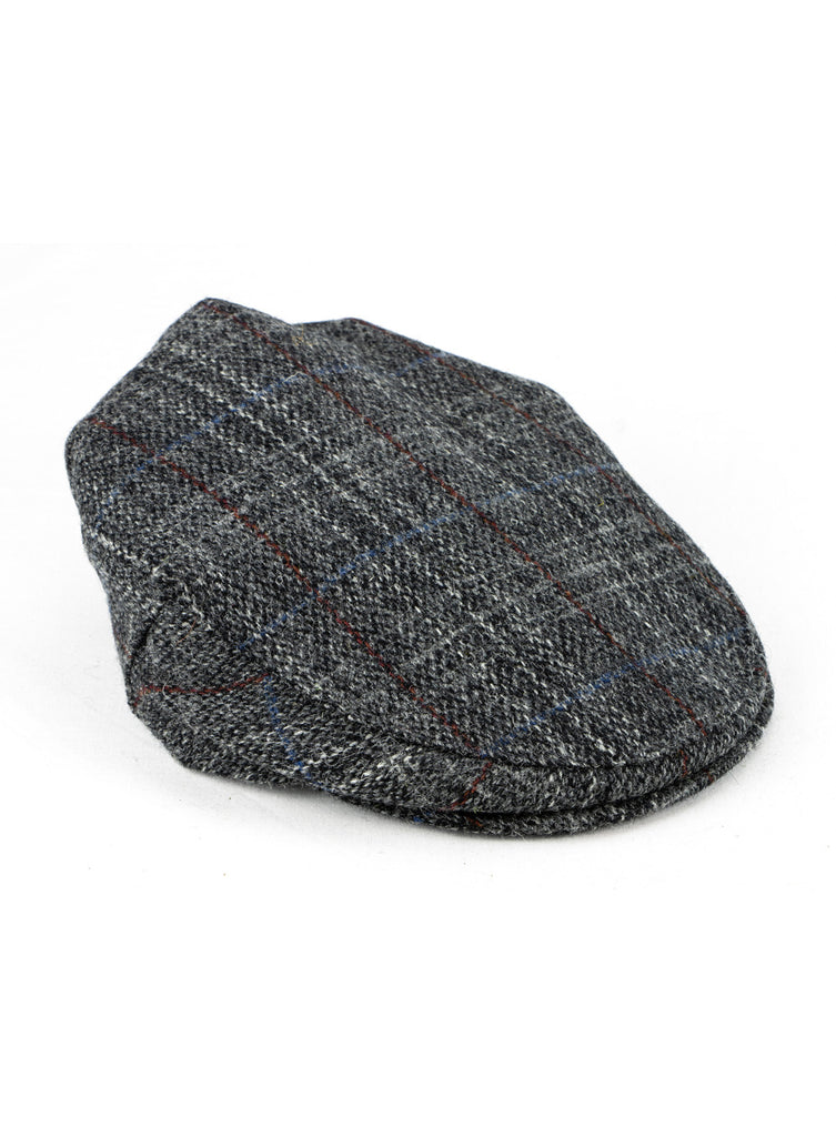 One Size Harris Tweed Flat Cap Elasticated Back