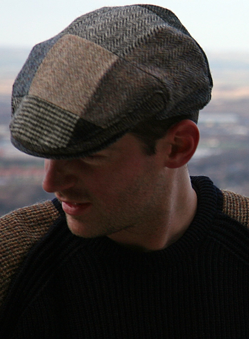 Harris Tweed Patchwork Flat Cap British Made