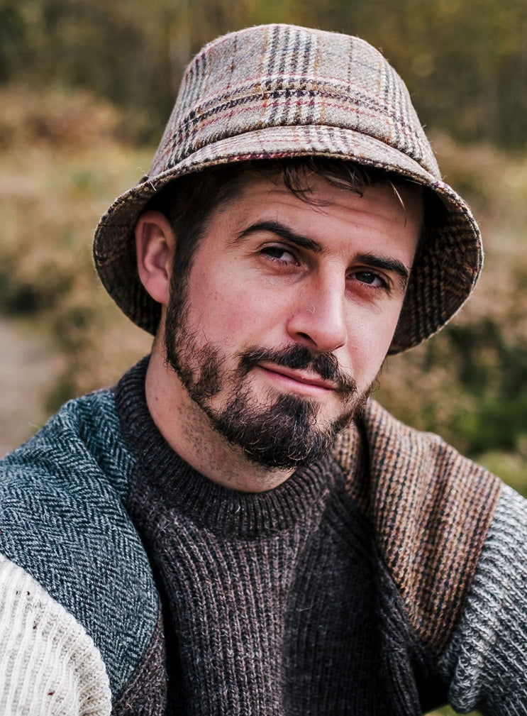 British Wool Tweed Bucket Poacher Hat