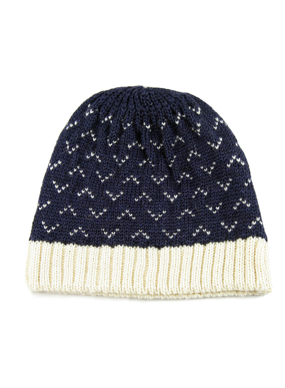 British Wool Navy Saxon Beanie Hat