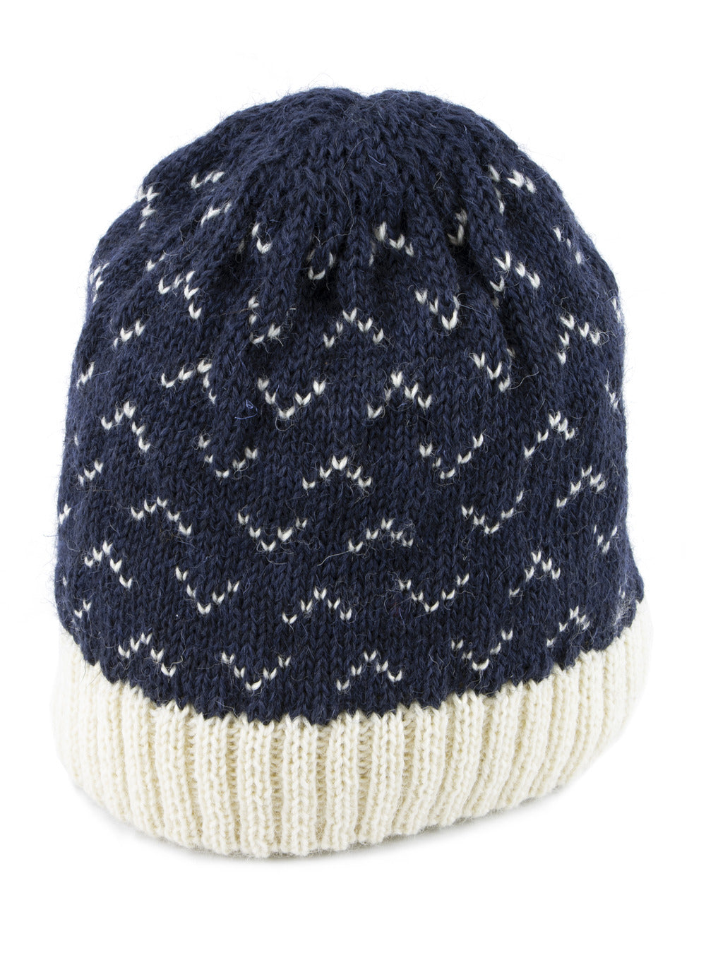 British Wool Navy Saxon Beanie Hat