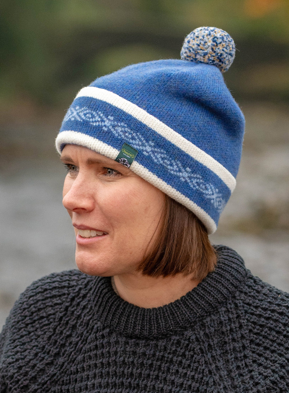 Lambswool Fair Isle Beanie Hats with Bobble1
