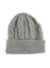 Silver grey aran beanie woolly hat