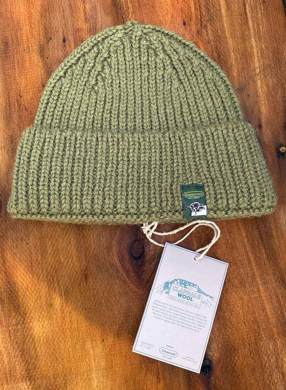 Green Clapdale Wool Traceable Seamless Beanie