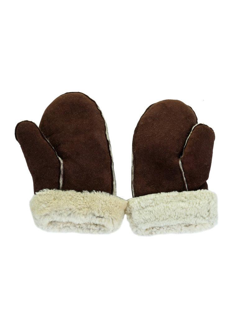 Men's Whole Piece Sheepskin Mittens - Natural Colours