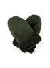 Dark Green Ladies Whole Piece Sheepskin Mittens