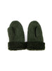 Dark Green Ladies Whole Piece Sheepskin Mittens