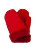 Bright Red Ladies Whole Piece Sheepskin Mittens