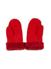 Bright Red Ladies Whole Piece Sheepskin Mittens