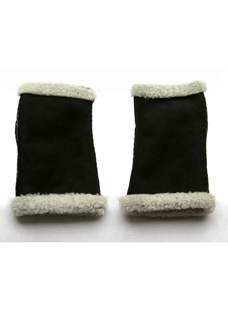 Unisex Hand Sewn Fingerless Lambskin Mittens