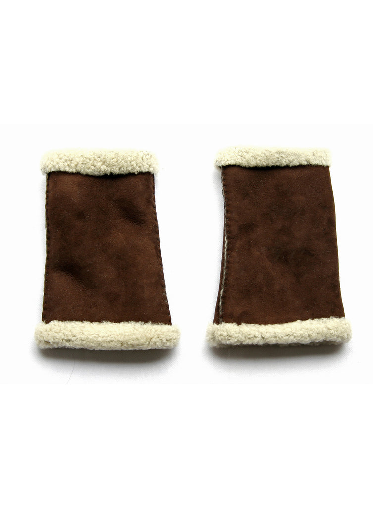 Unisex Hand Sewn Fingerless Lambskin Mittens