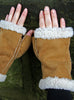 Unisex Hand Sewn Fingerless Lambskin Mittens