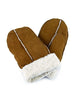 Ladies Pieced Sheepskin Mittens - Natural Colours