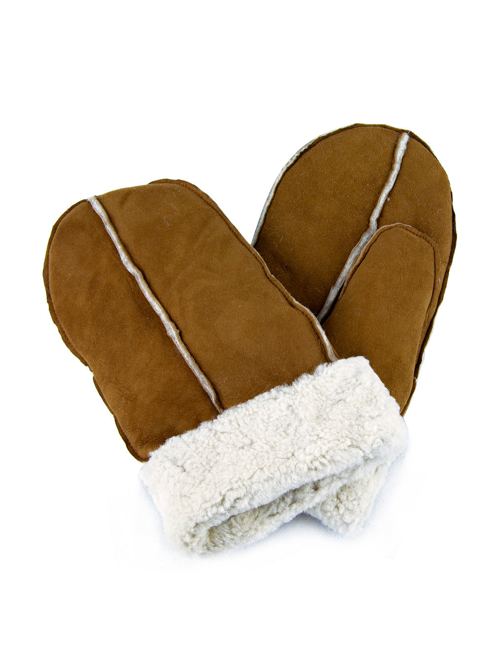 Ladies Pieced Sheepskin Mittens - Natural Colours