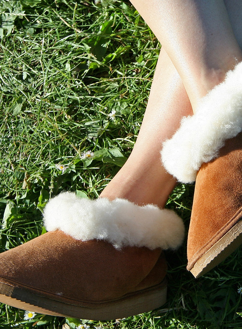 Real Sheepskin Ladies Slippers with Soles