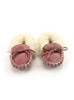 British Made Pink Children's Moccasins with Collar