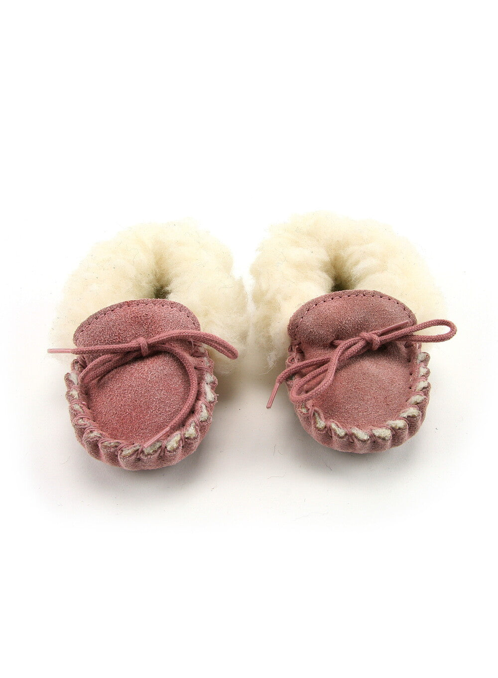 British Made Pink Children's Moccasins with Collar