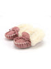 British Made Pink Children's Moccasins with Collar