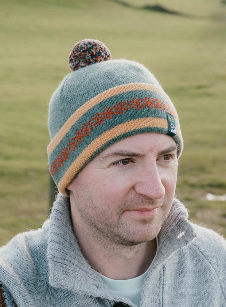 Lambswool Fair Isle Beanie Hats with Bobble - Main Image
