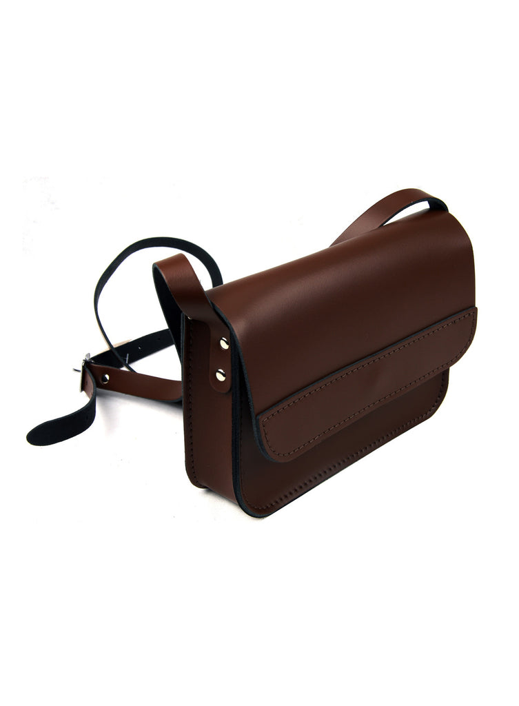 9 Inch Crossbody Saddle Bag Real Leather