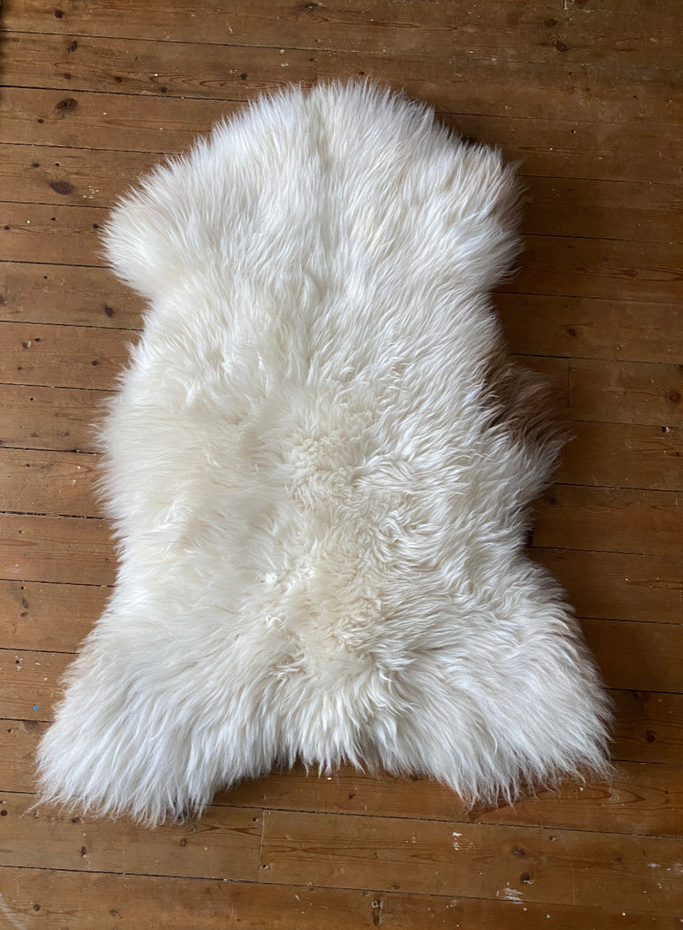 Sheepskin rug laid flat