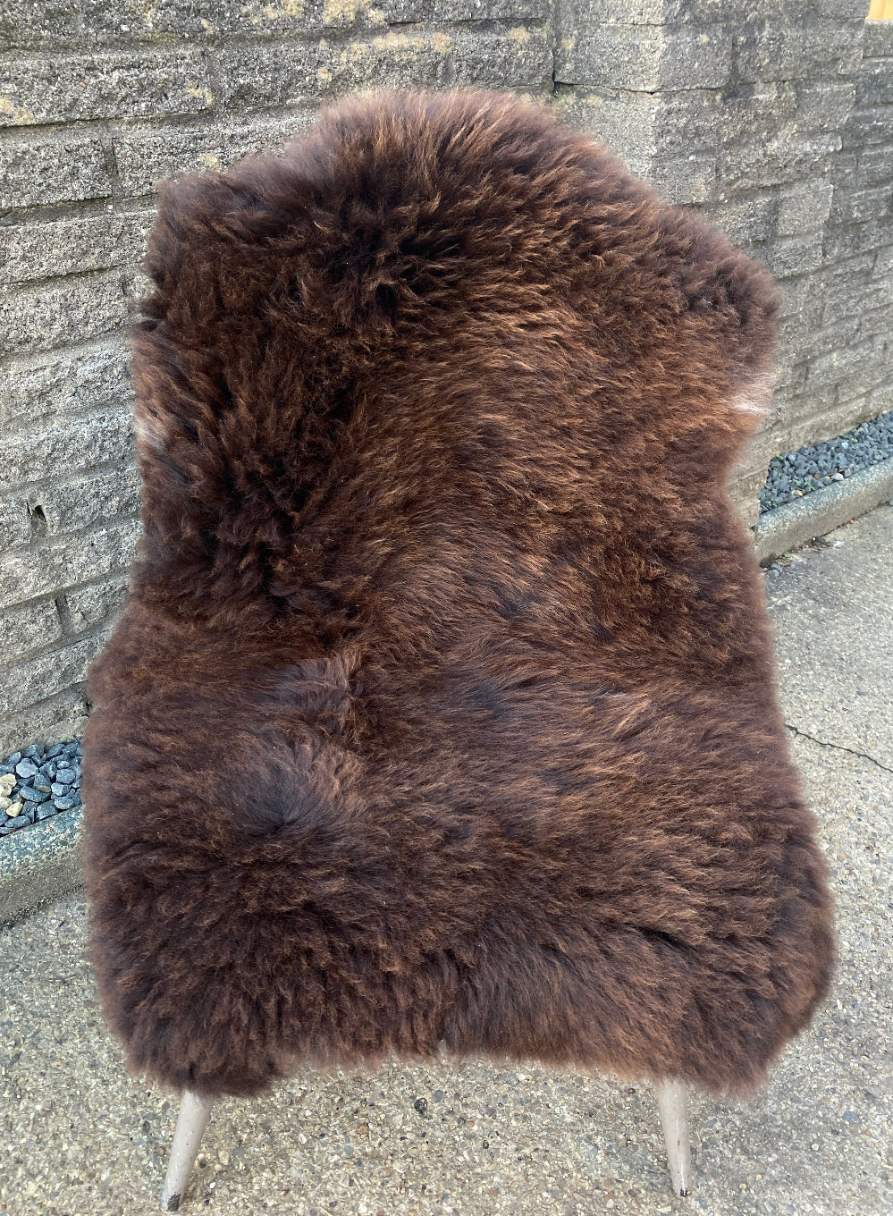 Dark brown sheepskin rug 