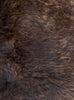 Dark brown sheepskin rug  close up