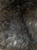 Brown sheepskin rug close up