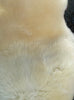 Cream sheepskin rug close up
