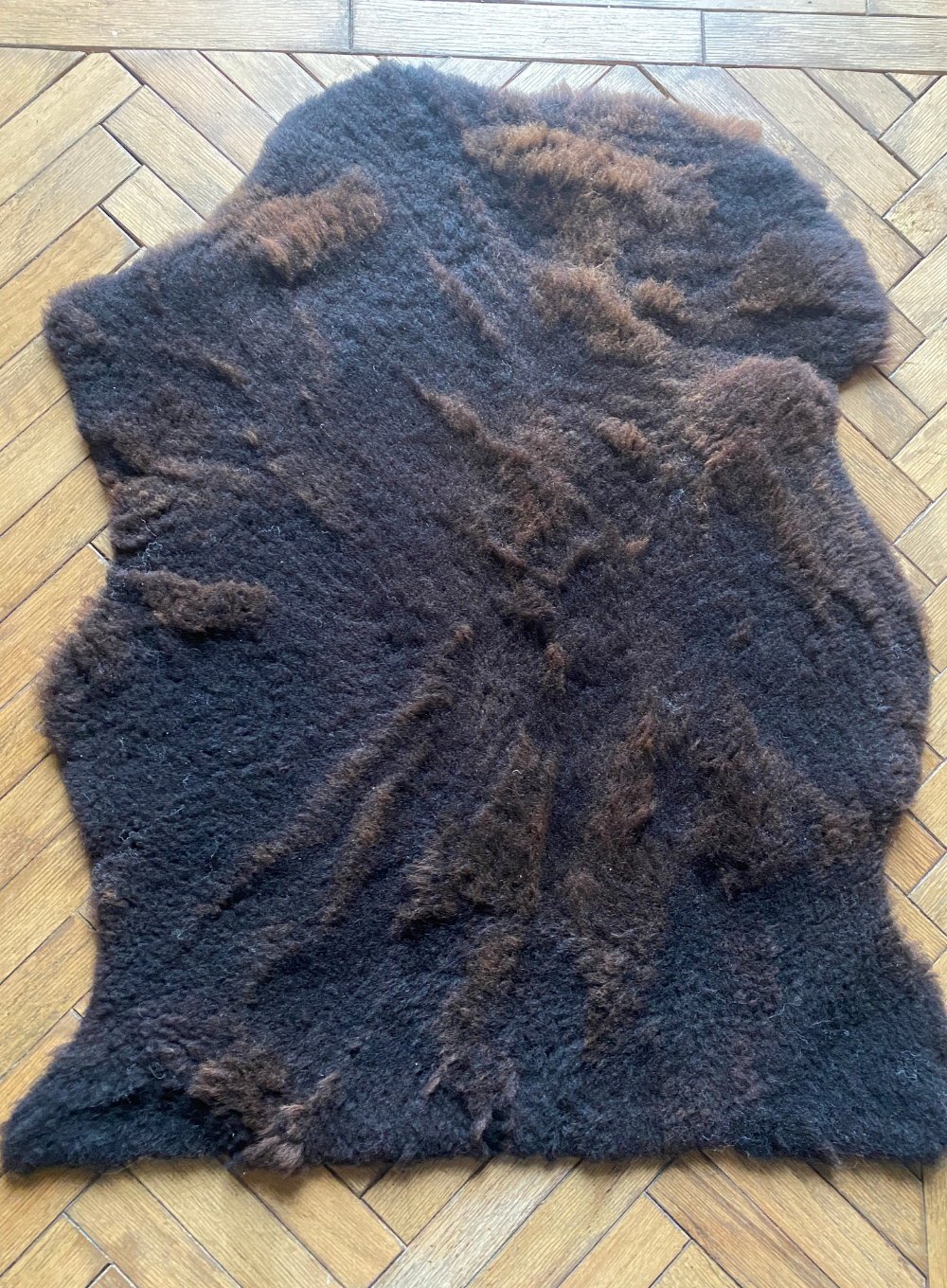 Brown sheepskin rug 