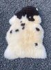 Cream and brown sheepskin rug 