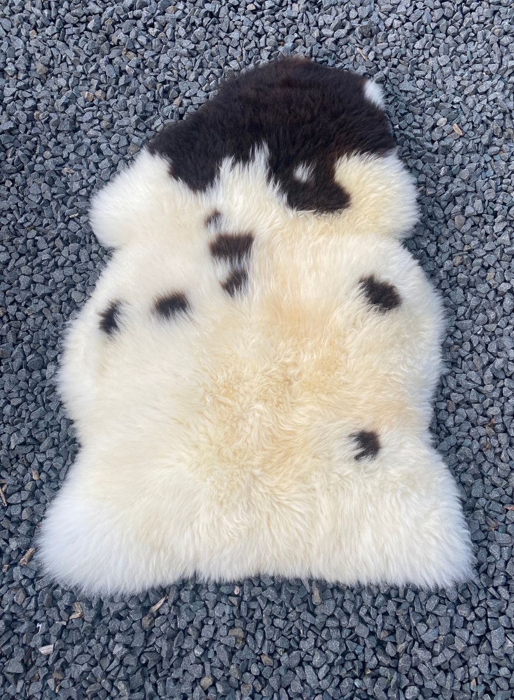 Cream and brown sheepskin rug 
