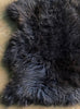 Brown sheepskin rug close up