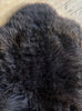 Brown sheepskin rug close up