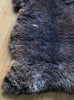 Brown sheepskin rug close up
