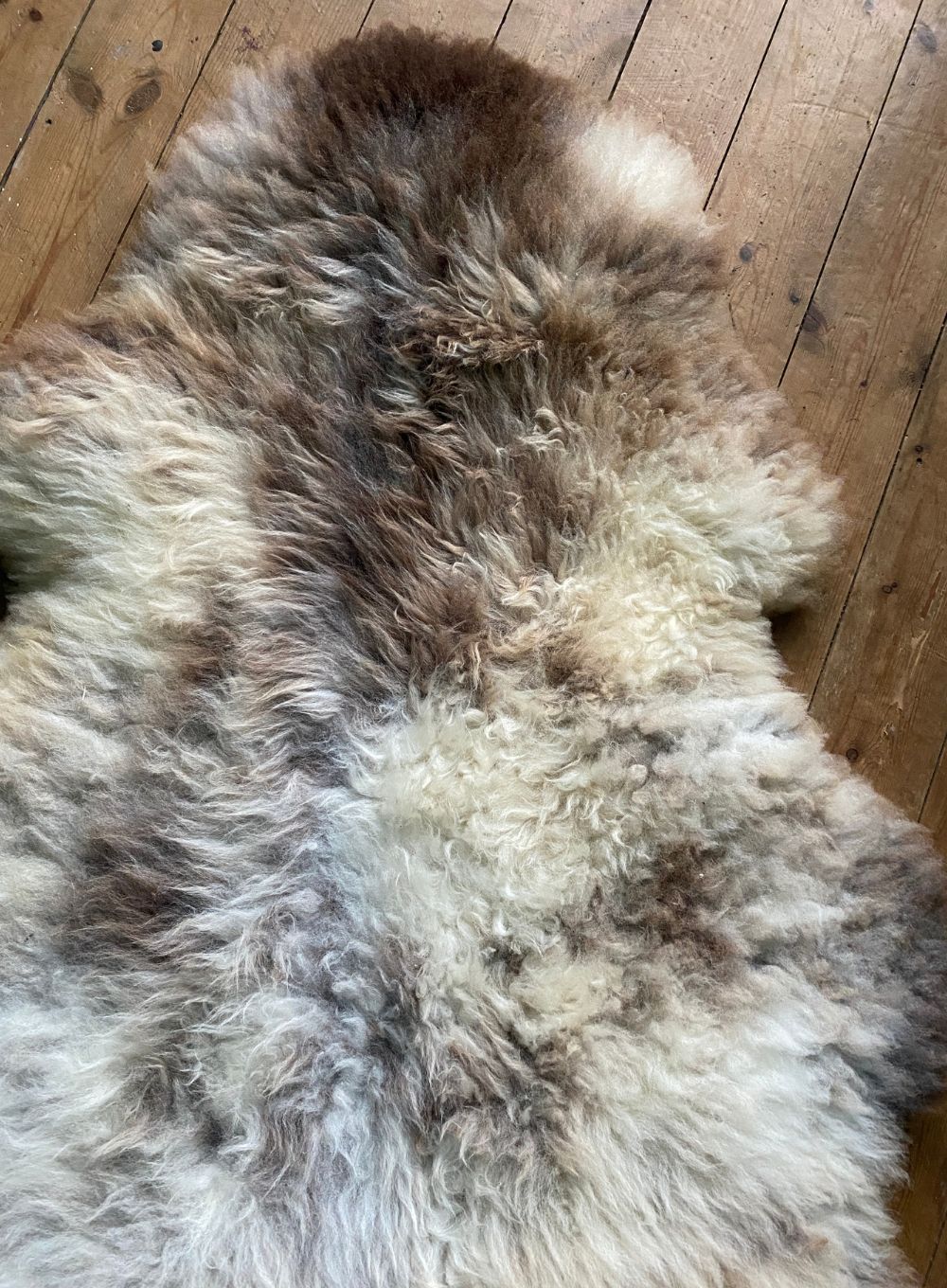 Cream speckled rug close up