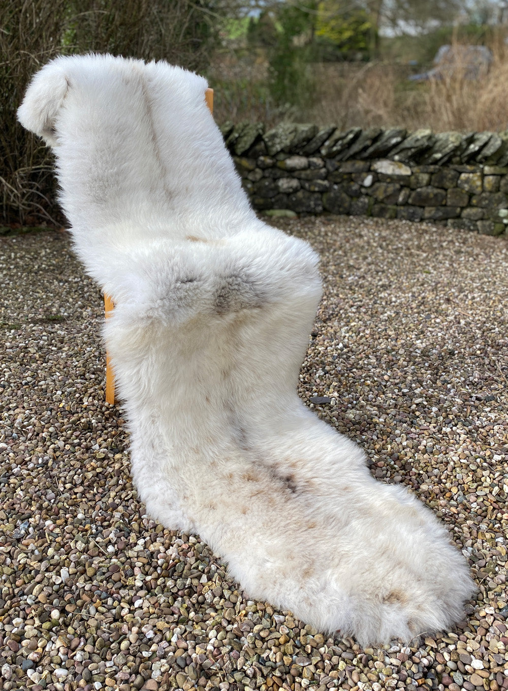 Mottled Brown and Cream Long Double Sheepskin Rug