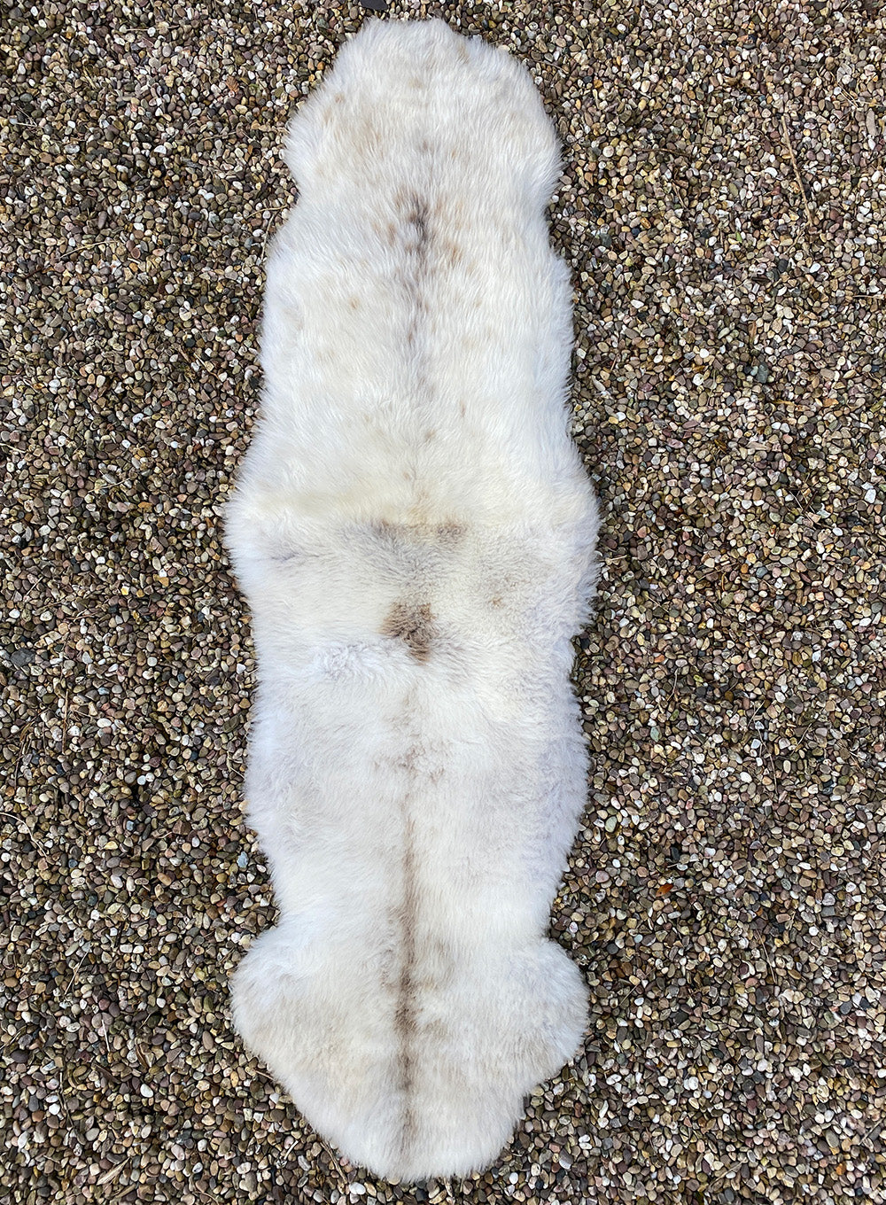 Mottled Brown and Cream Long Double Sheepskin Rug