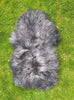 Dark grey Icelandic sheepskin rug laid flat