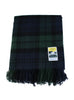 100% Wool Tartan Travel Rug - Black Watch