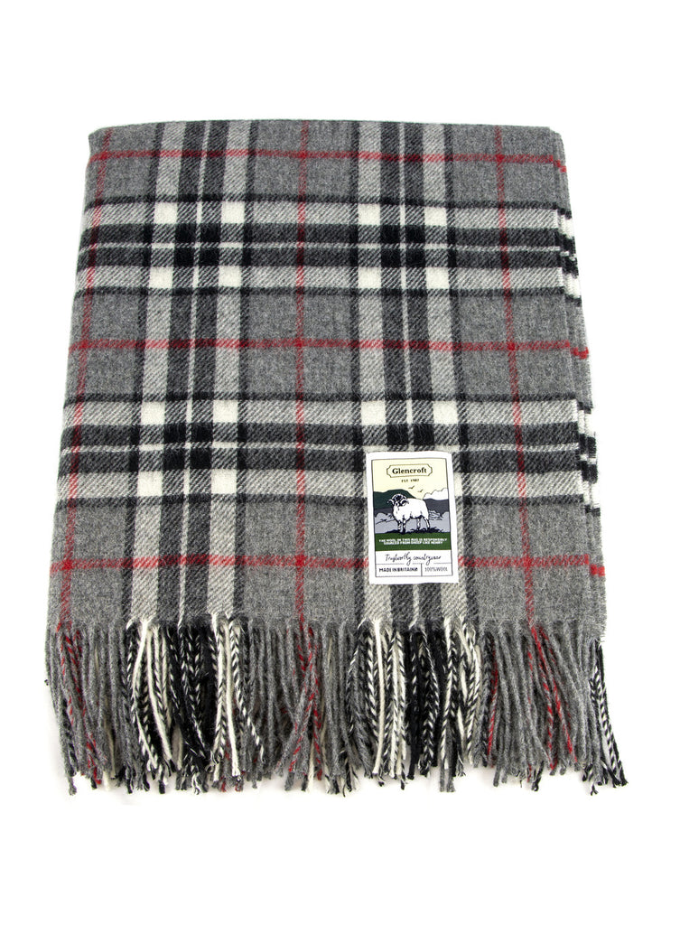 100% Wool Tartan Travel Rug - Thomson Grey