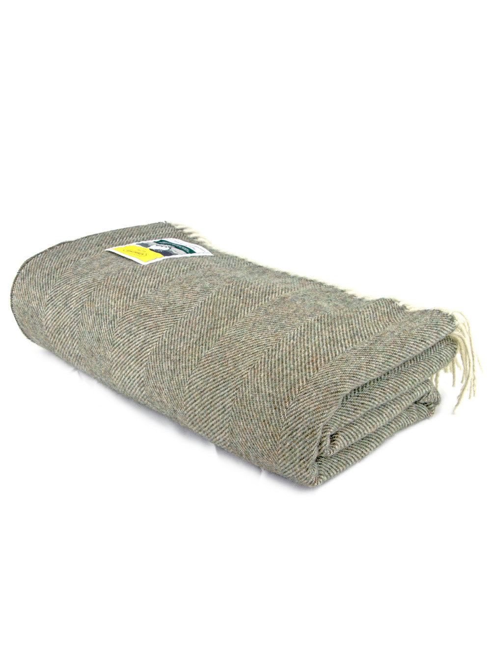 100% Wool Grey Herringbone Travel Rug