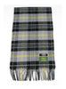 Scottish 100% Cashmere Scarf Black Yellow Tartan