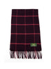 100% Cashmere Scarf Maroon Burgundy Check