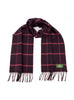 100% Cashmere Scarf Maroon Burgundy Check