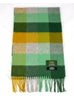 100% Cashmere Scarf Green Blocks