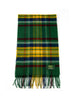 100% Cashmere Scarf Green Yellow Tartan Plaid